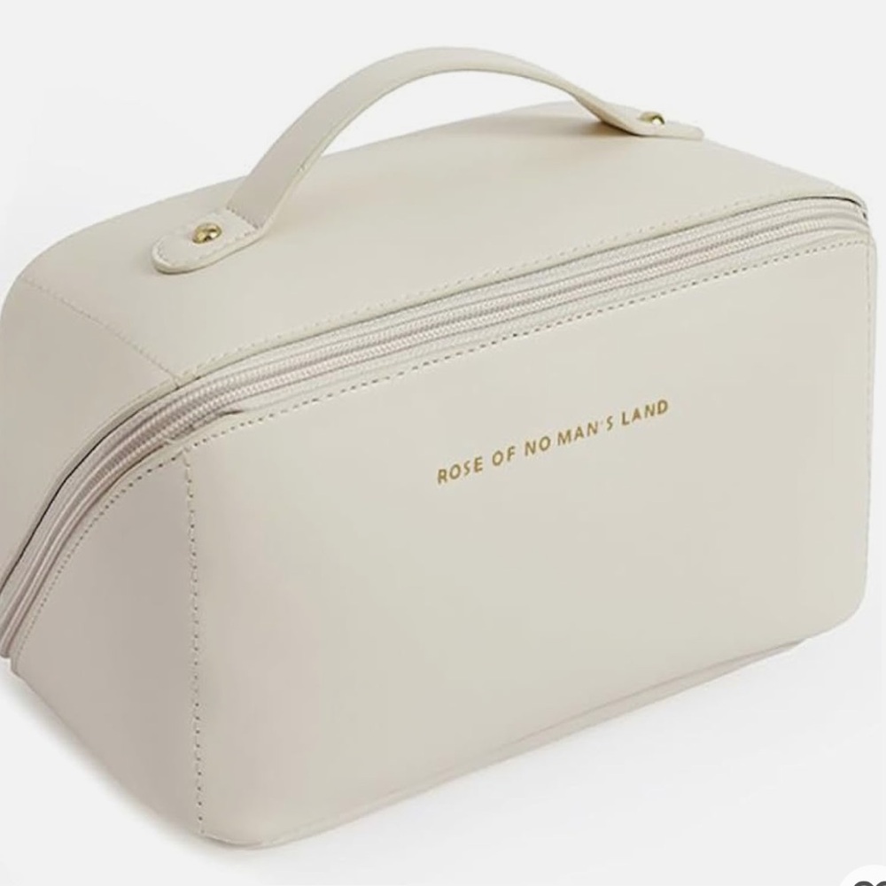 Cream Zip Train Case